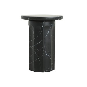 Christopher Knight Home Kennedy Outdoor Modern Lightweight Concrete Side Table, Black/Marble - 1 of 4