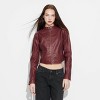 Women's Faux Leather Fitted Moto Jacket - Wild Fable™ - 2 of 3