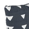 Navy Triangle Print Throw Pillow - Skyline Furniture: Geometric Linen & Cotton, Indoor Use, Zipper Closure - 3 of 4
