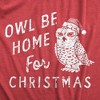 Womens Owl Be Home For Christmas T Shirt Funny Xmas Party Song Bird Tee For Ladies - Crazy Dog Women's T Shirt - 2 of 4