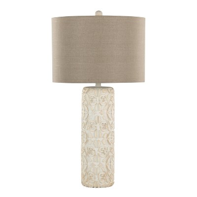 Charlotte 30" White and Beige Polyresin Table Lamps Set