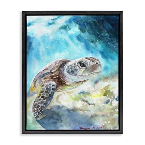 Stupell Industries Sea Turtle Ocean Watercolor, 25" x 31" - 1 of 4