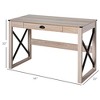 Aghana Digitals 44" Rustic Farmhouse Office Desk with Storage Drawer, X-Frame Stability, Premium - 3 of 4
