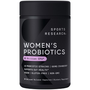 Sports Research Women's Probiotics, Cranberry, 65 Billion CFU, 30 Delayed Release Capsules - 1 of 4