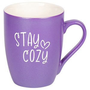 Elanze Designs Stay Cozy Passion Purple 10 ounce New Bone China Coffee Cup Mug - 1 of 4