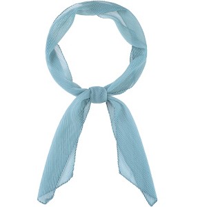 INSPIRE CHIC Women Pleated Pure Chiffon Long Solid Color Semi Sheer Stretchy Neck Scarves 1Pc - 1 of 4