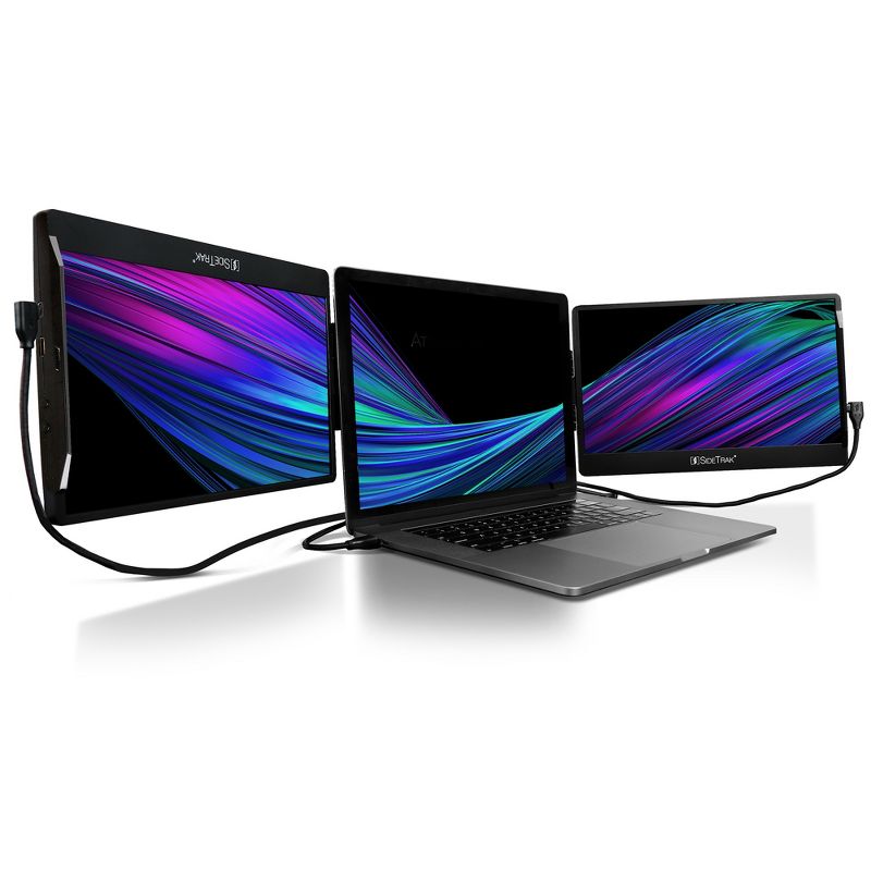 SideTrak Swivel 12.5" Attachable Triple Portable Monitor for Laptop - IPS Full HD 1920x1080 USB Displays - Black, 1 of 8