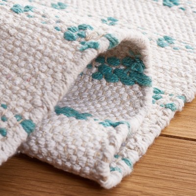 Ivory Cotton Coastal Charm 6' Square Handwoven Rug