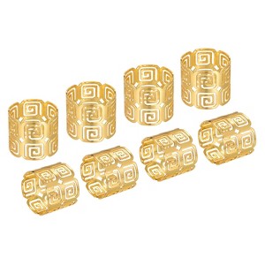 Unique Bargains Alloy Decorative Reusable Wear-Resistant Hollow Napkin Rings 8 Pcs - 1 of 4