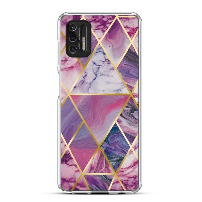 MyBat Fusion Protector Cover Case Compatible With Motorola Moto G Stylus (2021) - Electroplated Purple Marbling