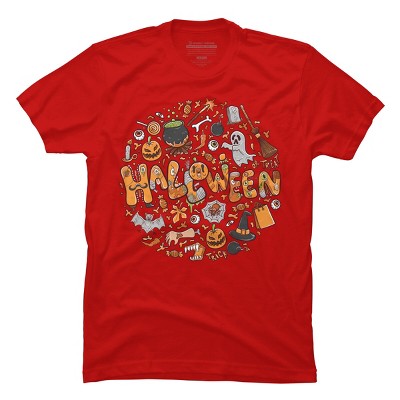 Men's Design By Humans happy halloween greeting holiday illustration By ghinan T-Shirt