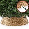 Casafield Water Hyacinth Christmas Tree Collar, Woven Tree Base Cover with Cord Cut Out - 4 of 4