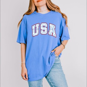 Simply Sage Market USA Blue Willow Garment Dyed Tee - 1 of 4