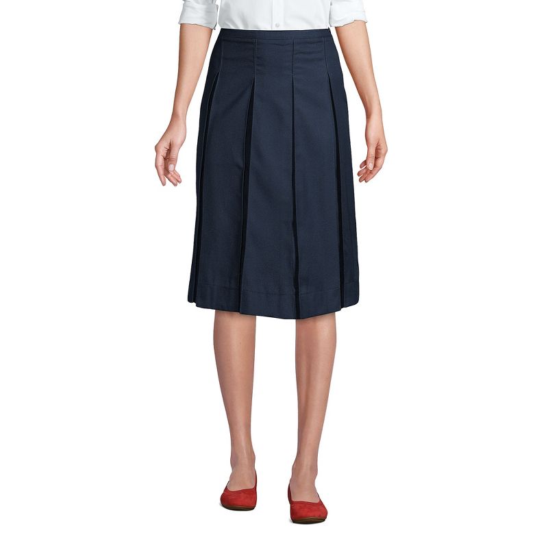 Lands' End Lands' End School Uniform Women's Solid Box Pleat Skirt Below the Knee, 2 of 3