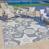 Gertmenian 5'2"x7' Paseo Canoa Woven Indoor/Outdoor Accent Rug: Stain-Resistant, Belgium Crafted, Seashell Pattern - 4 of 4