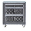 Vynxaria Glam Traditional 3-Drawer Nightstand - 1pc, Velvet Tufted Fronts, Faux Crystal Knobs, Pull-Out Jewelry Tray, Dovetail Construction - 2 of 4