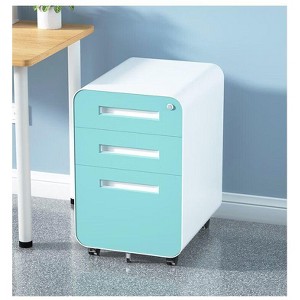 NicBex 3-Drawer Mobile File Cabinet with Lock 5 Wheel Design Under Desk Storage Filing Cabinet for Home, Office - 1 of 4