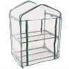 Sunnydaze Outdoor Portable Growing Rack 2-Tier Greenhouse with PVC Roll-Up Door - 2 Shelves - Clear - 2 of 4