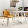 NicBex Round Dining Table Set Morden Kitchen Table for 2 with Trestle Base and 2 Velvet Chairs for Home Office - 3 of 4