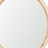 HomeRoots 30" Natural Solid Wood Beaded Round Framed Accent Mirror - 4 of 4
