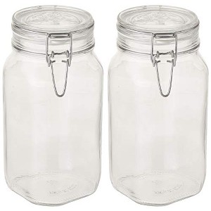 Bormioli Rocco Fido Clear Glass Jar with 85 mm Gasket, 1.5 Liter (Pack of 2) - 1 of 4