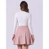 INSPIRE CHIC Women's Basic Faux Suede Flared Casual Mini Skater Skirt - 3 of 4