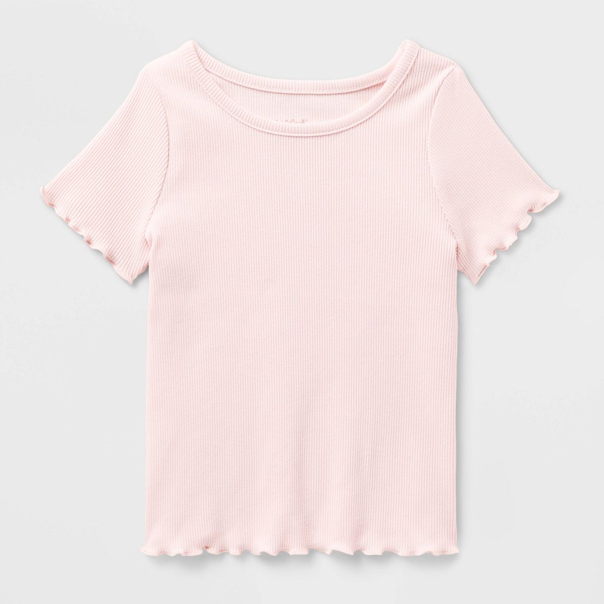 Baby & Toddler Girls' Solid Ribbed Scallop Hem Short Sleeve T-Shirt - Cat & Jack™ - thumbnail 5