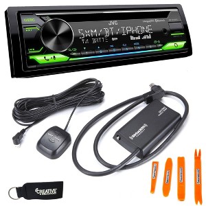 JVC KD-T910BTS - CD Receiver w/ Bluetooth, USB, Amazon Alexa + Included SirusXM SXV300 Satellite Radio Tuner - 1 of 4