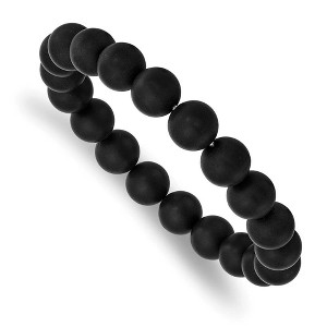 Black Bow Jewelry 10mm Agate Beaded Stretch Bracelet, 6.5 Inch - 1 of 4