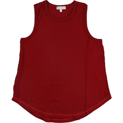 P.J. Salvage Womens Thermal Pajama Sleep Tank Top, Red, Small