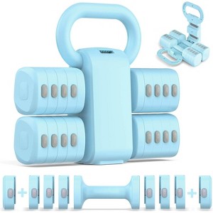 2-in-1 Adjustable Dumbbell Set, Converts to Kettlebell, 5-Level Weights for Home Gym Exercise - 1 of 4