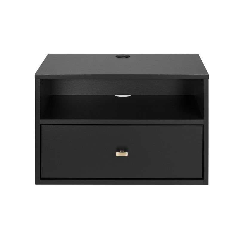 Floating 1 Drawer Nightstand with Open Shelf - Prepac, 1 of 15