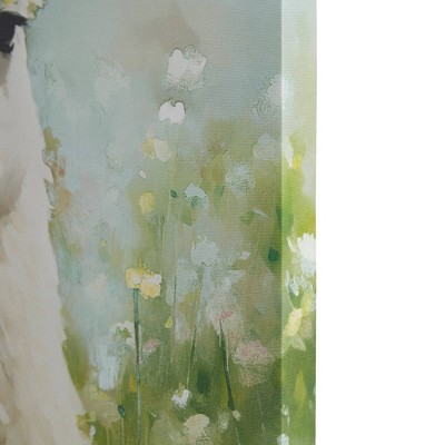 Sunshine Llama in Flower Fields Canvas Wall Art