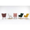 Zeus & Ruta 31.5 in.W Teddy Fabric Accent Rocking Gilder with High Backrest - 2 of 4