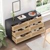 Rattan 6 Drawer Dresser for Bedroom, Dresser Chest of Drawers, Beside Table for Closet, Storage Organizer for Hallway Living Room Bedroom - 2 of 4