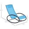 Pool Lounger, Outdoor Rocking Lounge Chair for Sunbathing, Pool, Beach, Porch with Pillow and Cool Mesh, Sun Tanning Rocker - 3 of 4