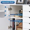 Storage Cabinet, 5-Drawer Wood Dresser Chest with Door, Mobile Printer Stand for Home Office - 3 of 4
