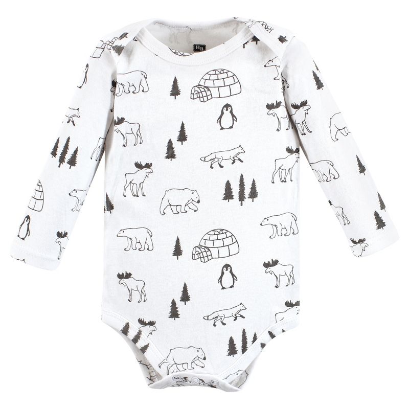Hudson Baby Unisex Baby Cotton Long-Sleeve Bodysuits, Chill Out Penguin, 5 of 8