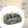 64"W 2-Seater Bean Bag Sofa Lazy Sofa Bean Bag Chair Couch  Accent Floor Soft Lounge Chair Loveseat-ModernLuxe - 3 of 4