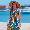Women's Vibrant Abstract Print Beach Dress with Adjustable Spaghetti Straps - Cupshe - 2 of 4