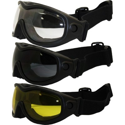 3 Pairs of Birdz Eyewear Heron Safety Goggles with Smoke Lenses