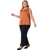 Agnes Orinda Women's Plus Size Silky Satin V Neck Casual Sleeveless Summer Basic Tank Tops - 3 of 4