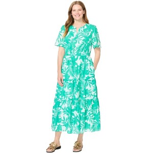 Woman Within Plus Size Tiered Midi Dress - 1 of 4