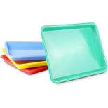 Bright Creations 4 Pack Plastic Trays for Kids Arts and Crafts, 4 Colors (13.4 x 10 x 1.2 in)