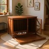Grungis 43" Dog Crate for Small and Medium Dogs,Wooden Dog House with 360° Rotating Feeder,Dog Kennel with Removable Tray for Indoor - 2 of 4