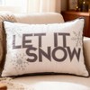 CAVINAS Let It Snow Throw Pillows Modern Velvet Decorative Pillows with Embroidered Design, Lumbar Pillow for Couch - 4 of 4