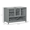 Skyzone Slate Grey 3-Tier Fir Wood Hamster Cage with Seesaw, Hideouts, Rolling Wheels & Multiple - 3 of 4