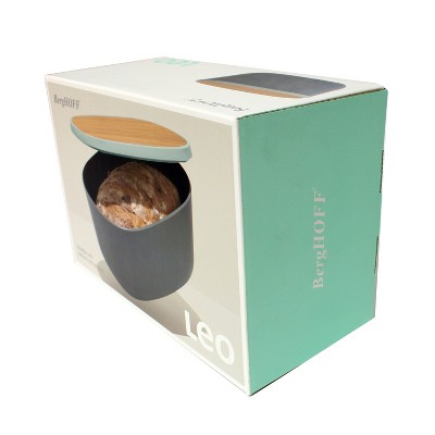 Teal Bamboo Bread Box with Cutting Board Lid