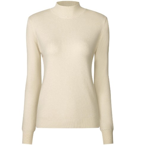 Hobemty Women's Turtleneck Long Sleeve Basic Knitted Pullover Sweater ...