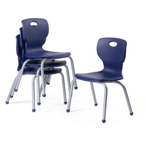 School Student Stack Chair - Luxurious and Comfortable Seat with Robust Riveted Frame - for Classrooms in Home Learning or Office - Packk of 4 Chairs - 1 of 4
